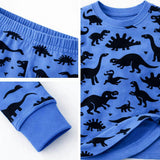 Kids and Toddlers Boys Dark Dinosaurs Long Sleeve Snug Fitted Soft Pajamas Set