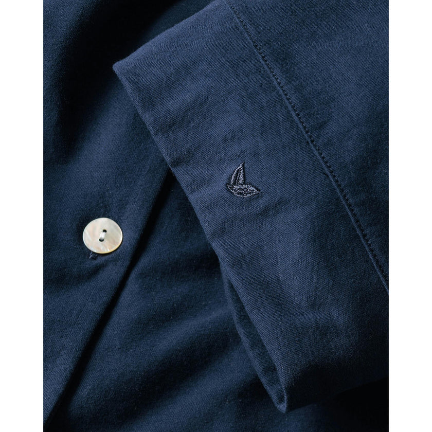 The Olivia Wide Leg Pima Pajama Set in Navy