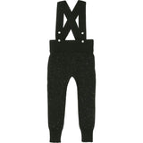 Flecked Cross Strap Ribbed Waist & Cuff Pant Overalls