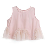 Pink Tulle Ruffle Skirt Set