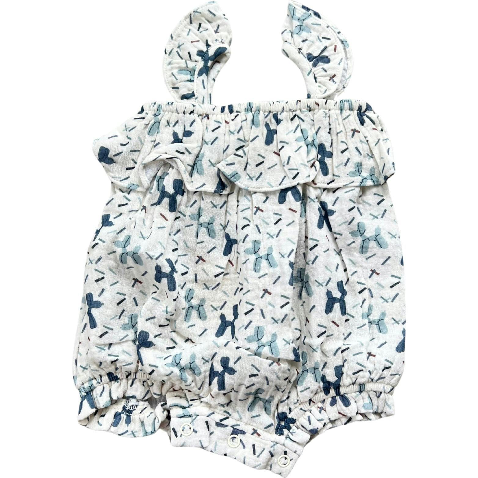 Gauze Bubble Romper Harbor Blue