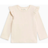 KENDI Rina Ribbed Ruffle Long Sleeve Top
