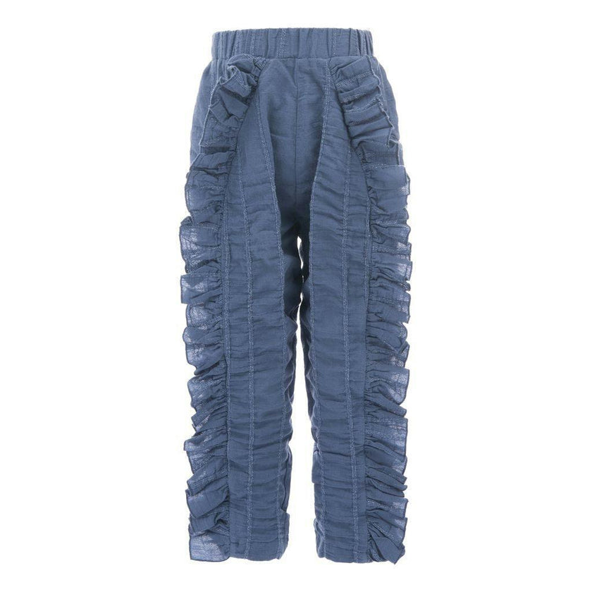 Pinolini Girls Blue Ruffled Pants