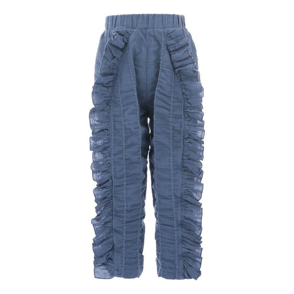 Pinolini Girls Blue Ruffled Pants