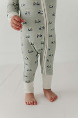 Baby Boy Long Sleeve Zip Romper in Golf Cart