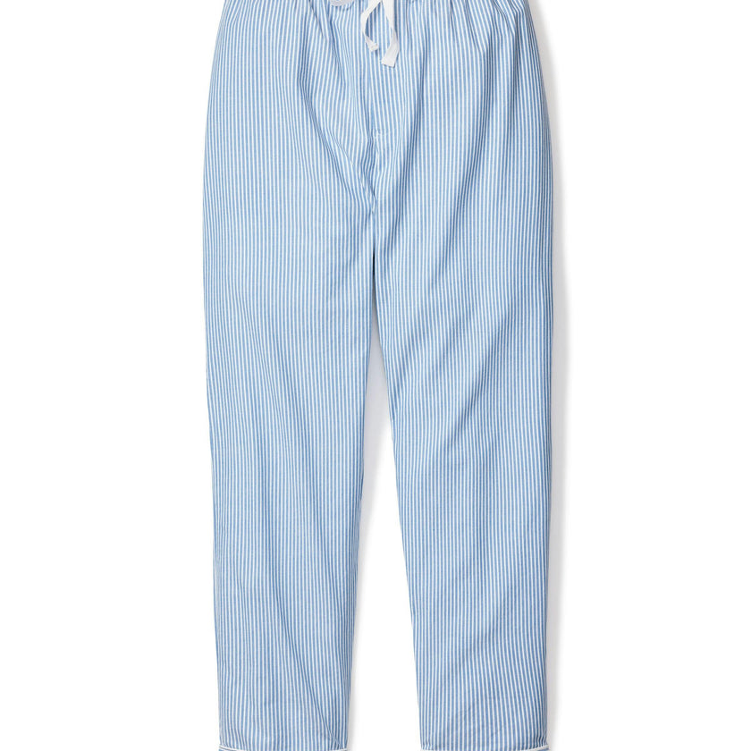 Men's Twill Pajama Pants in French Blue Heritage Stripe