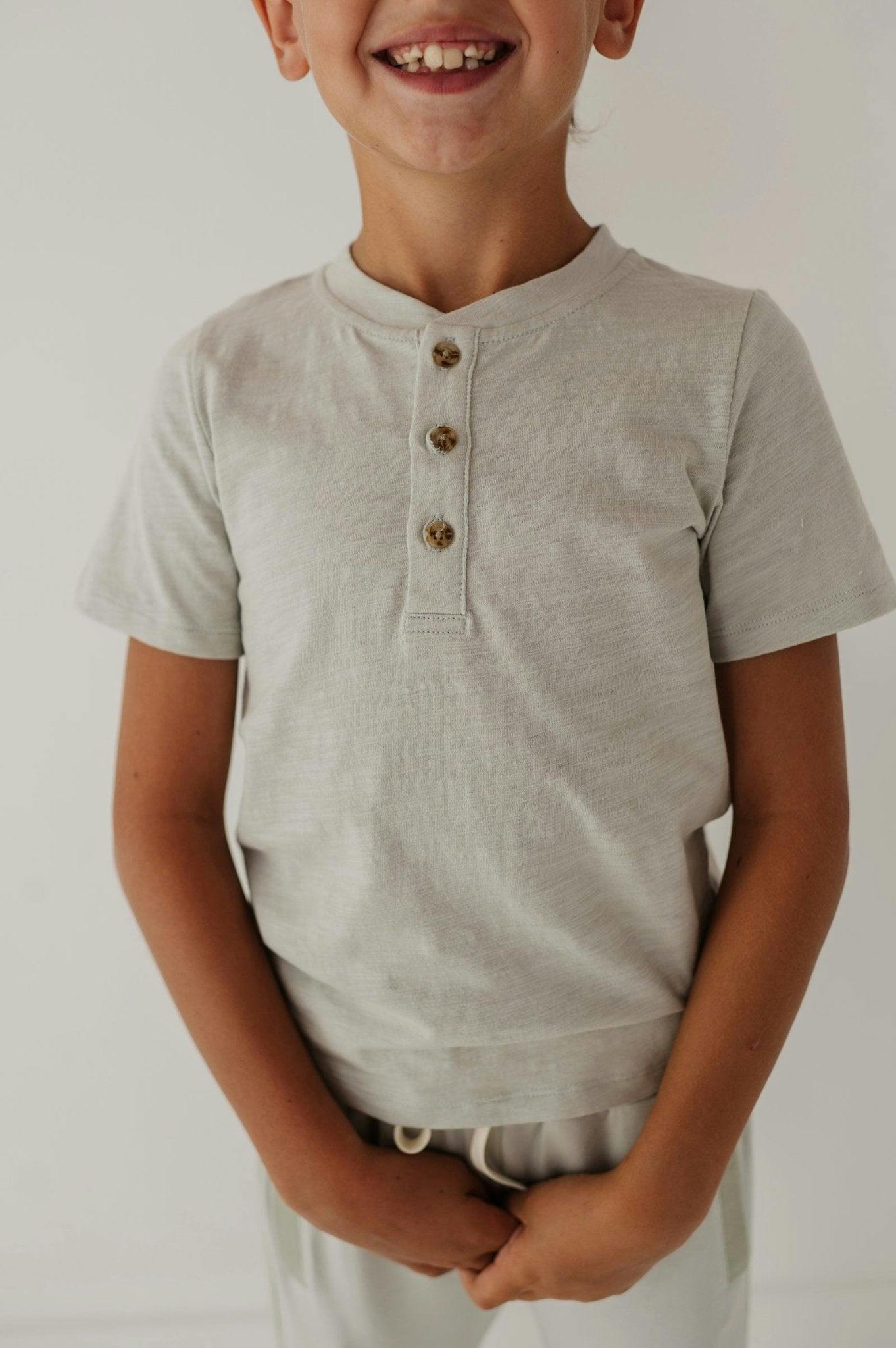 Short Sleeve Henley Shirt Desert Sage