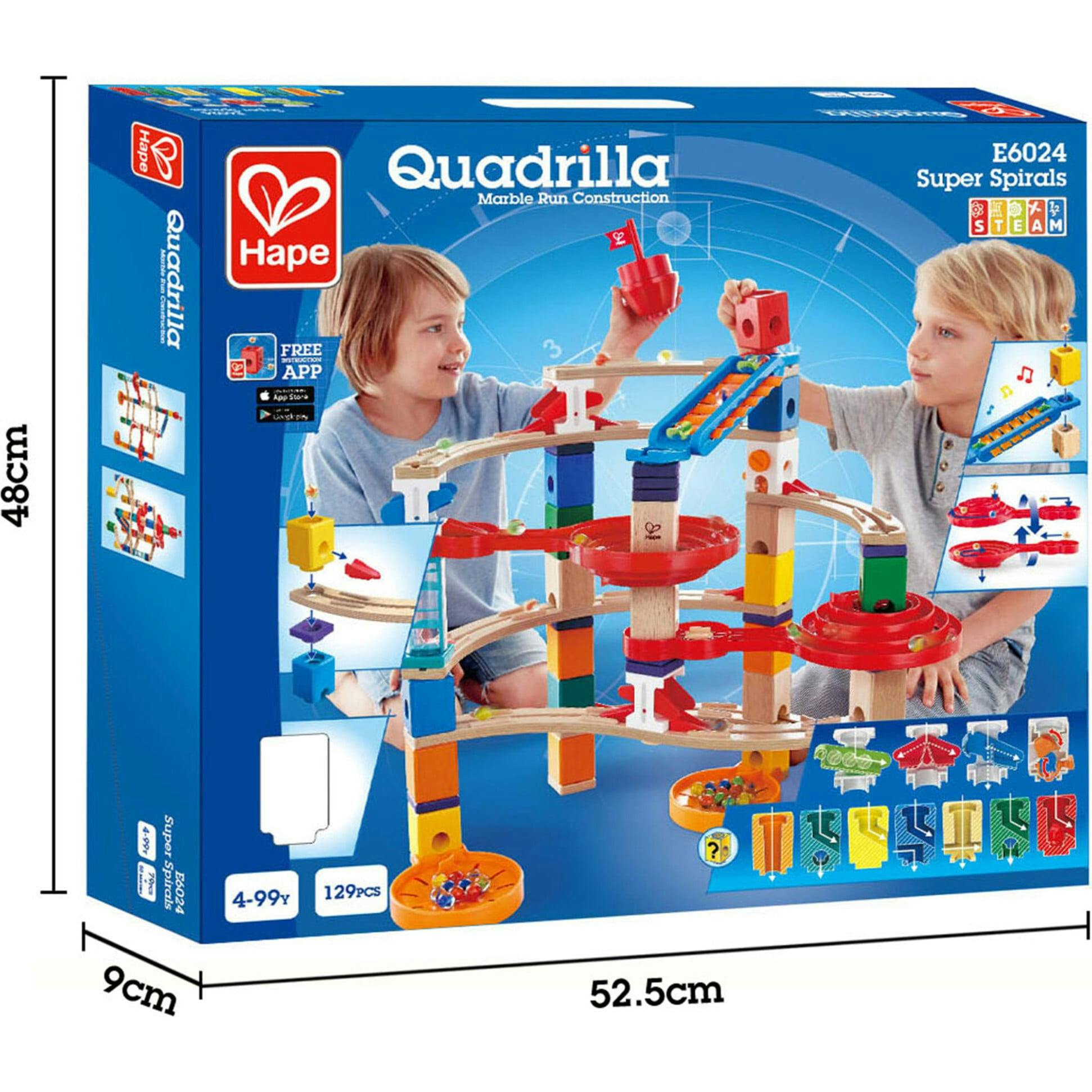 Quadrilla Super Spiral Wooden Marble Run Construction