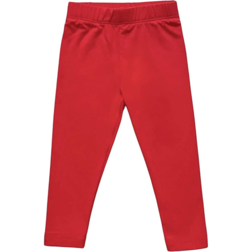 Girls' Basic Everyday Bamboo Leggings, Red