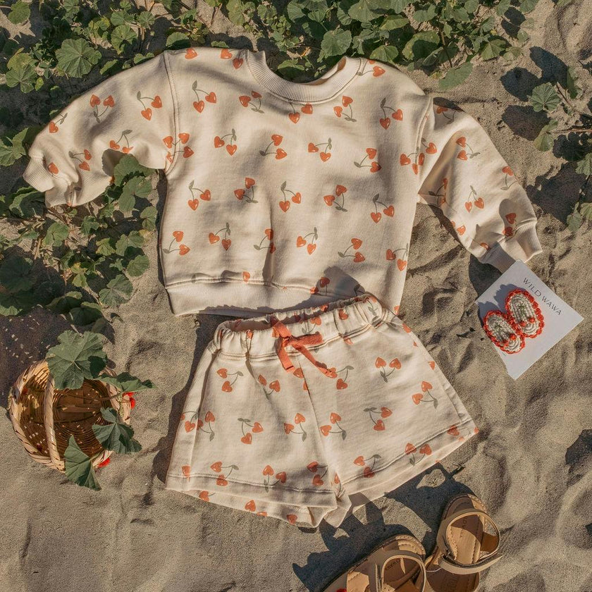 Sweatshirt Set in Cherry Crush