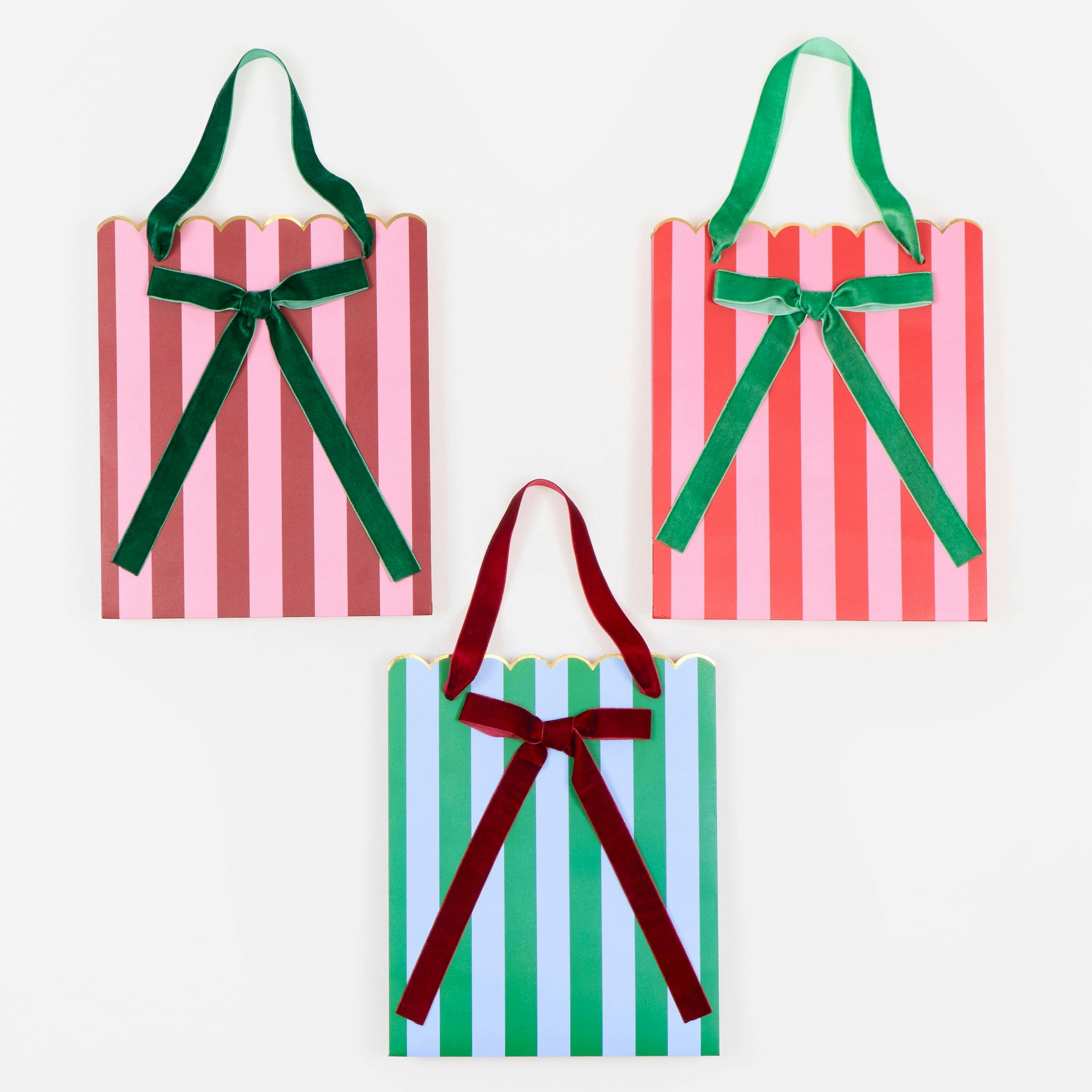 Striped Mixed Medium Gift Bags
