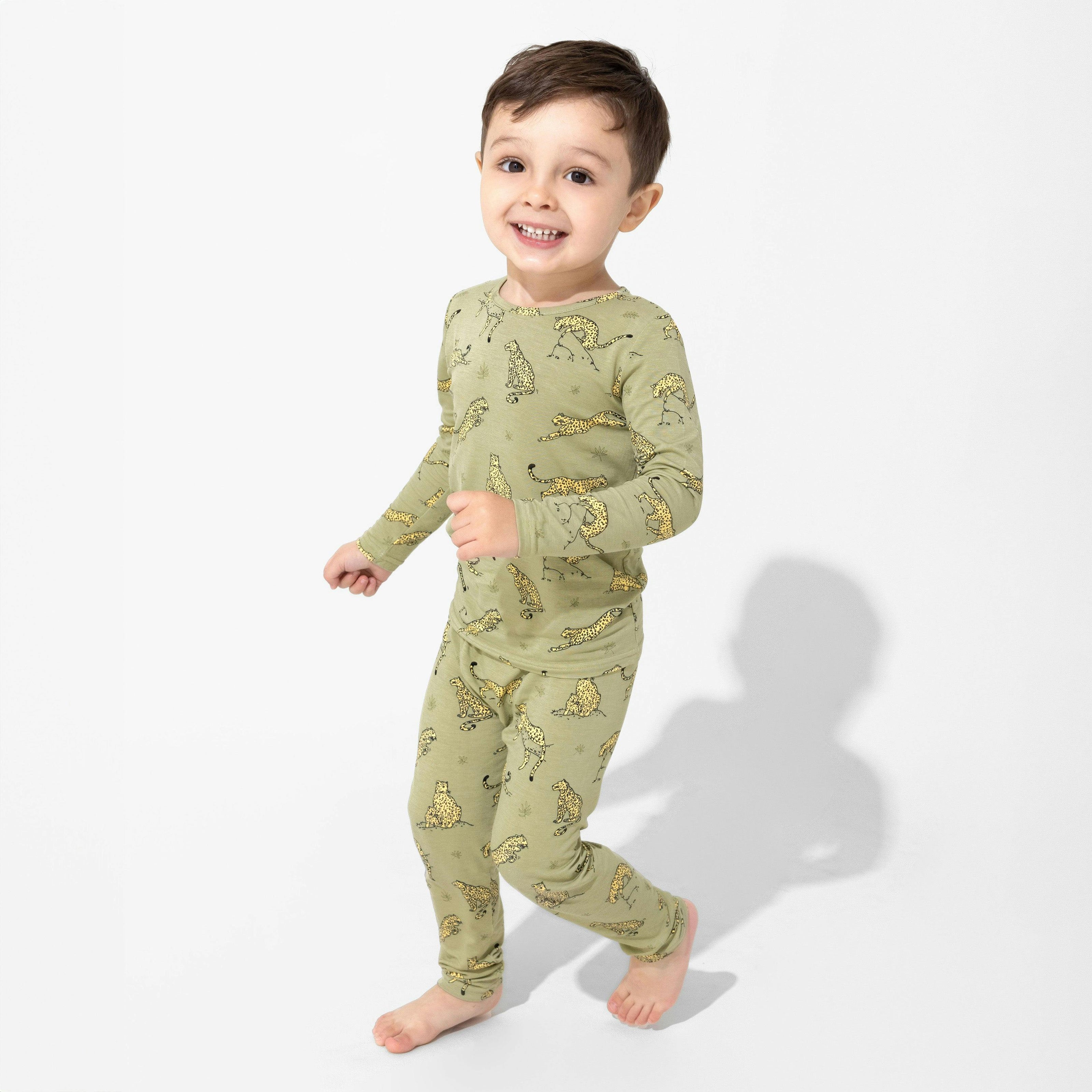 Sage & Spots Leopard Bamboo Kids Pajamas