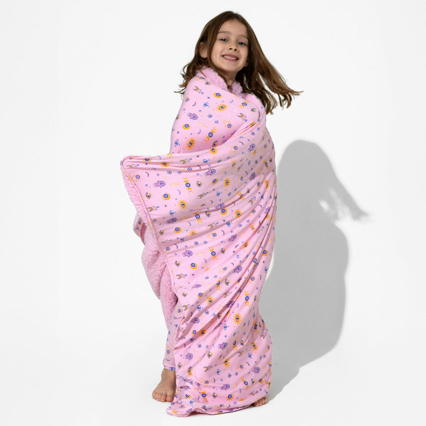 The Eye Pink Bamboo Sherpa Blanket