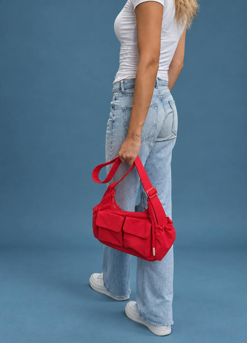 Cargo Crossbody Diaper Bag - Maraschino
