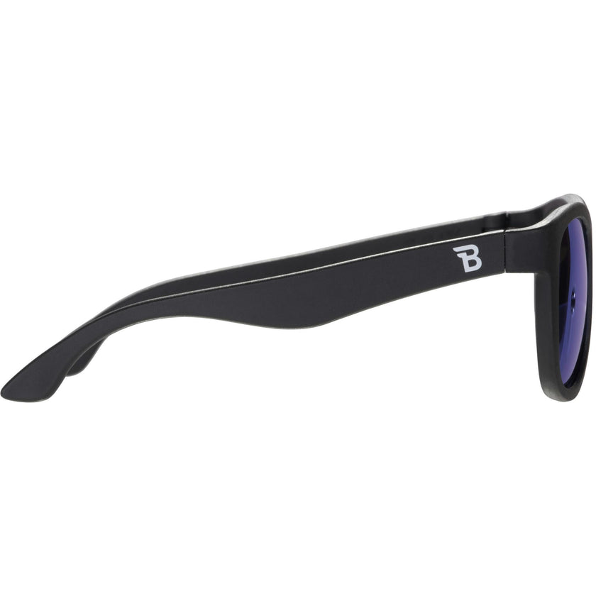Jet Black Navigator | Polarized Cobalt Blue Mirrored Lenses