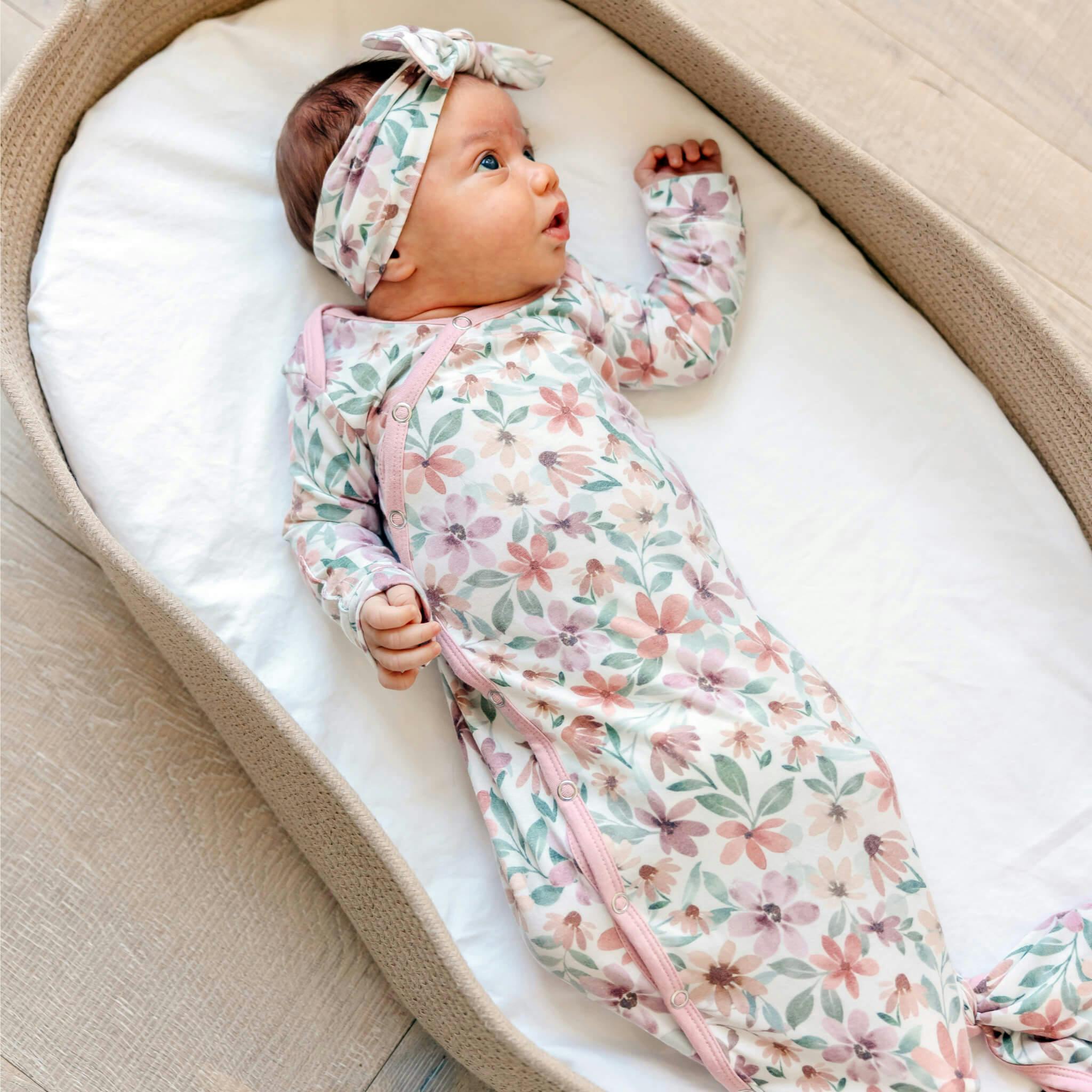 Newborn Knotted Gown - Natalie