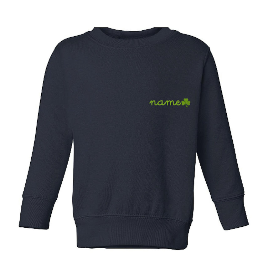 Baby + Kids Shamrock Embroidered Crewneck Fleece Personalized