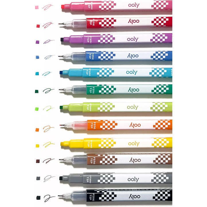 Stamp-A-Square Double Ended Markers - Set of 12