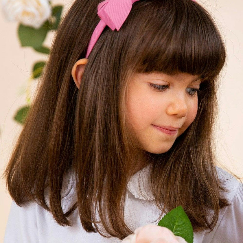Pretty Bow Alice Band in Dusky Pink