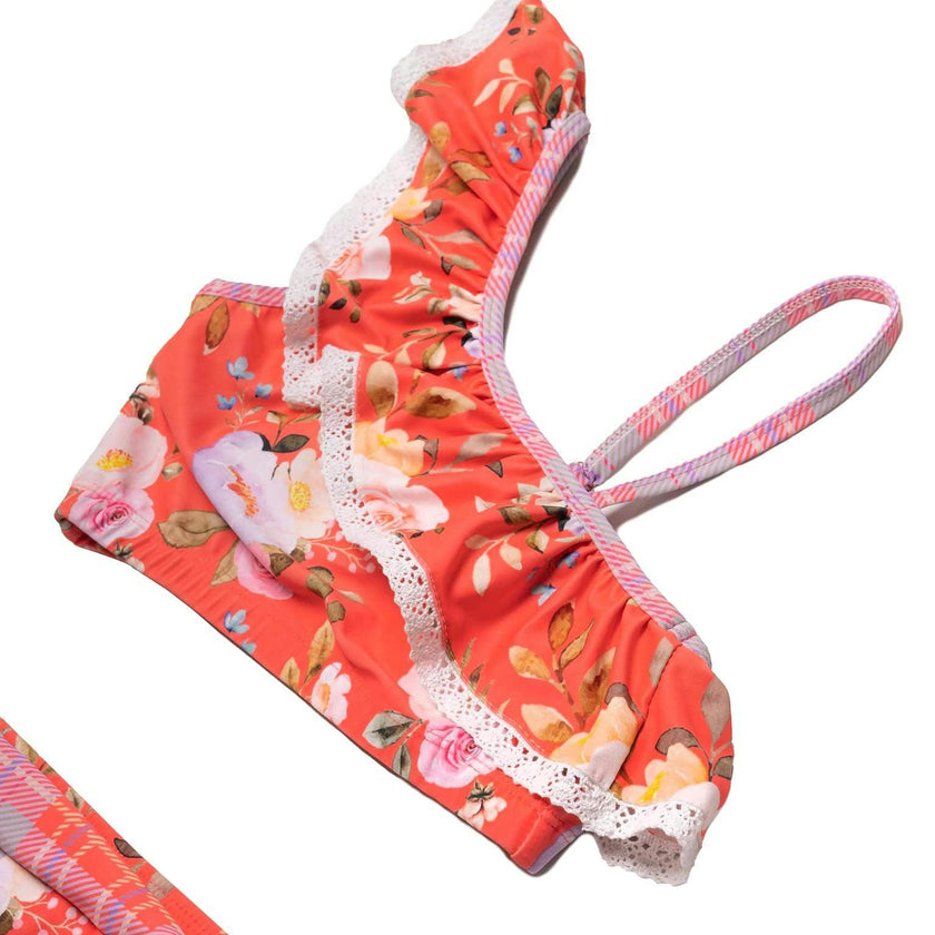 One Shoulder Ruffle Bikini