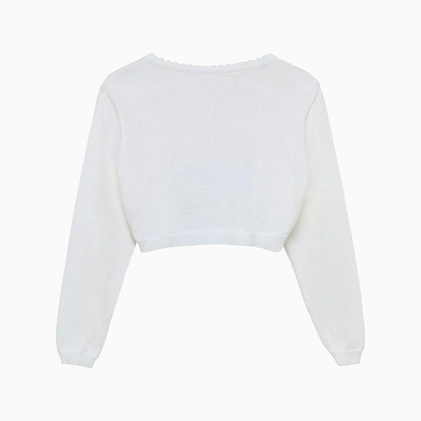 Sophie Cropped Cardigan in White