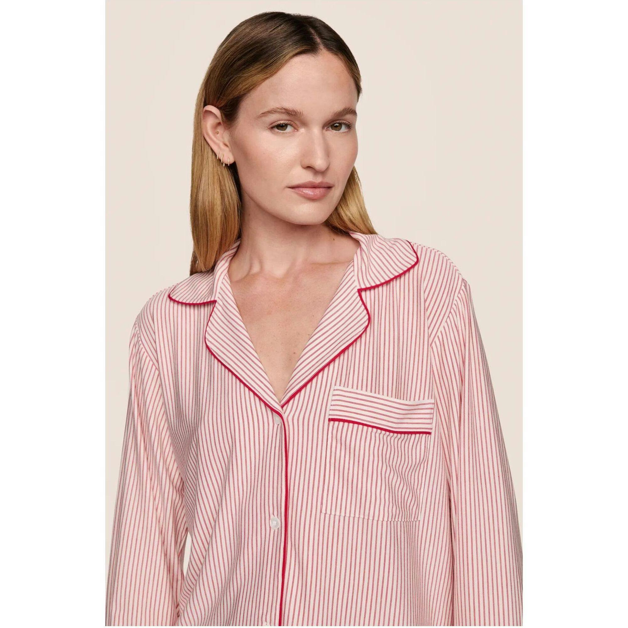 Gisele Printed TENCEL Modal Long PJ Set, Red