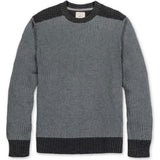 Men's Organic Crew Neck Shoulder Detail Sweater, Grey