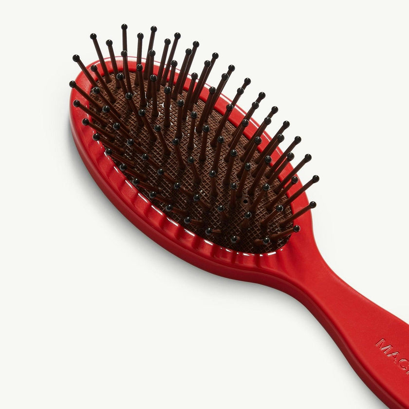 Travel Detangling Hair Brush in Ruby