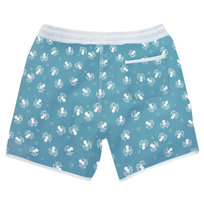 Swim Short Tommaso Folpetto print Seafoam