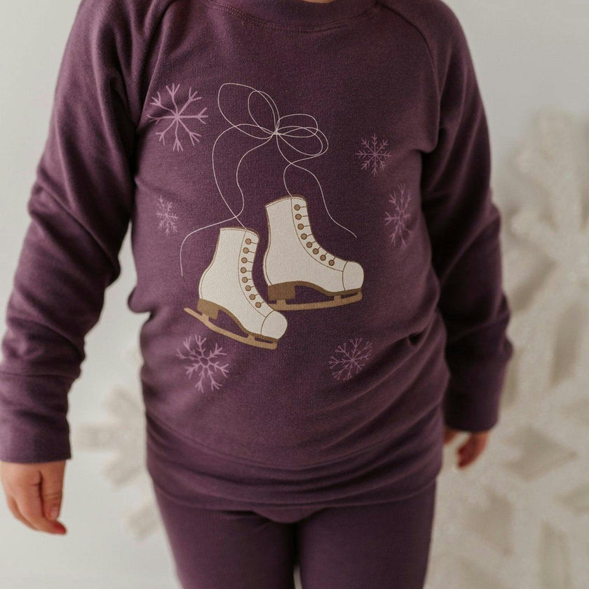 Girls Raglan Sweatshirt in Ice Skates