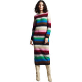 Women's Lydia Jersey Ribbed Crew Neck Long Sleeve Dress, Multi