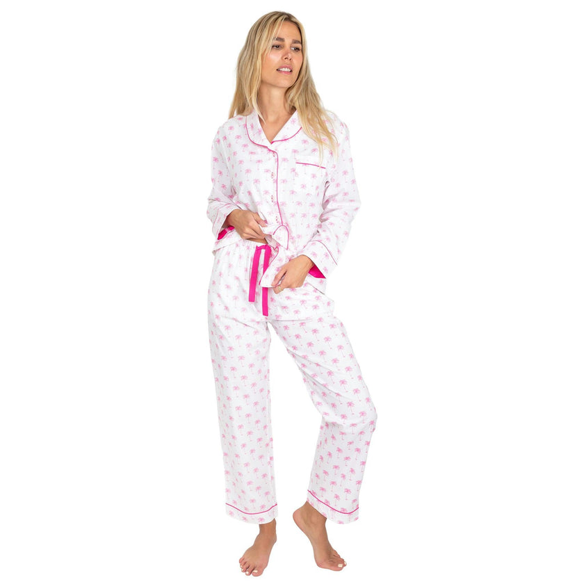 Women's Palm Tree Shirt & PJ Pant Set