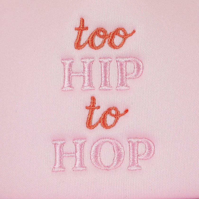 Packed Party Too Hip to Hop Easter Trucker Hat - Embroidered Text Foam Hat with Breathable Mesh Back, Printed Bill Lining, and Adjustable Snapback for Spring