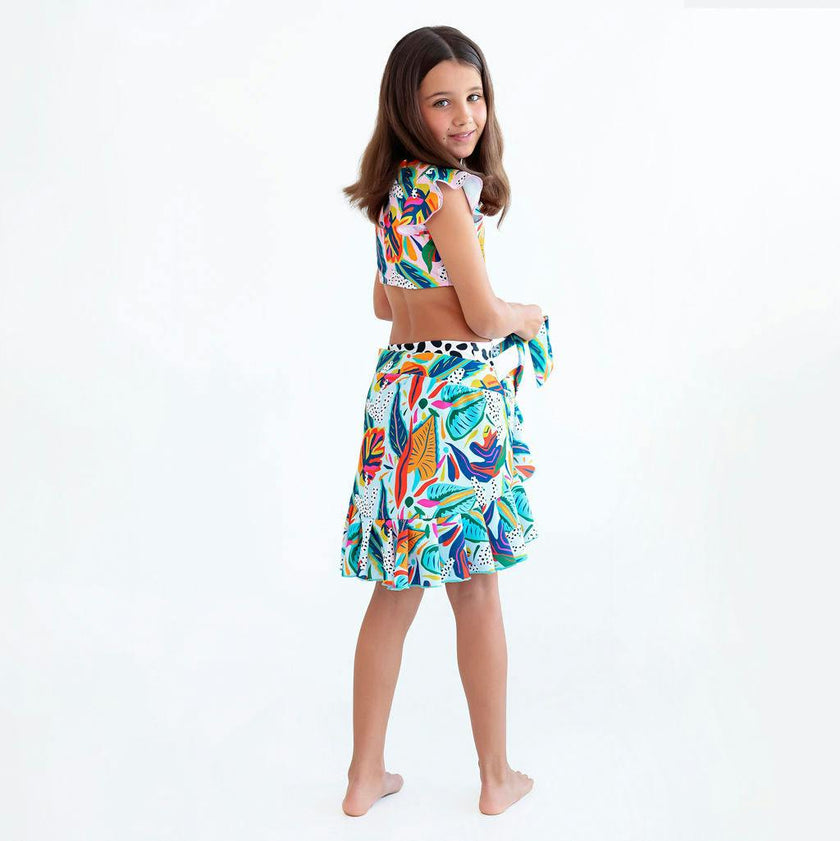 Girl's Mini Wrap Skirt - Paraiso Print