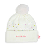 Ivory Rhinestone Pom Pom Beanie