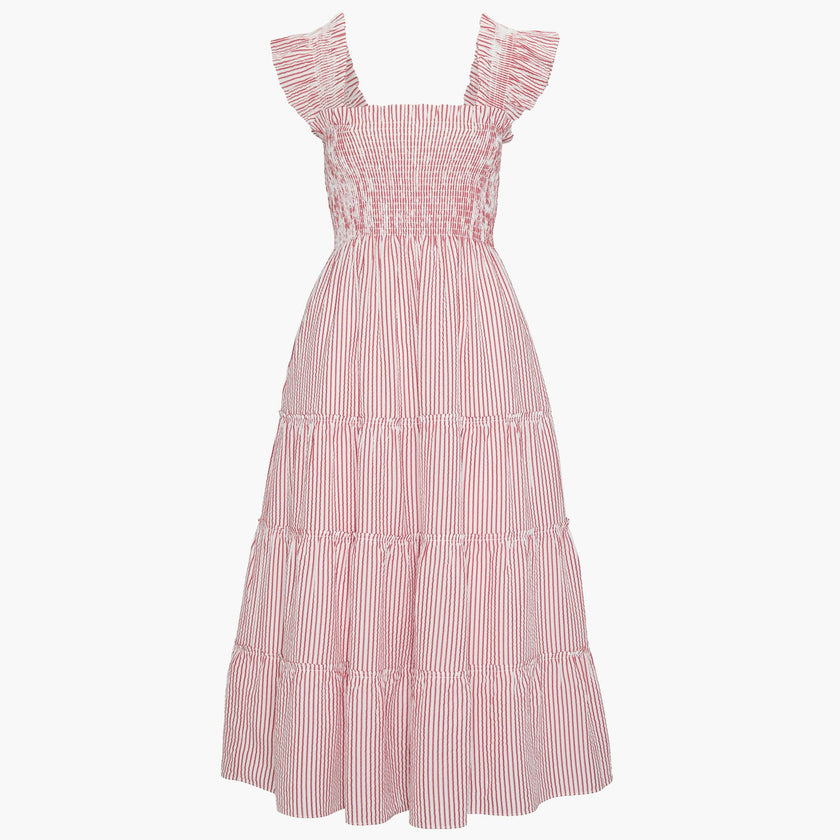 The Ellie Nap Dress - Red Ticking Stripe