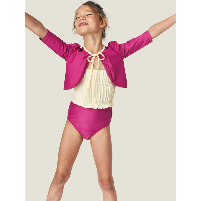 Mipounet SS26 Noélie, Swim Cardigan (ecru/pink Posh)