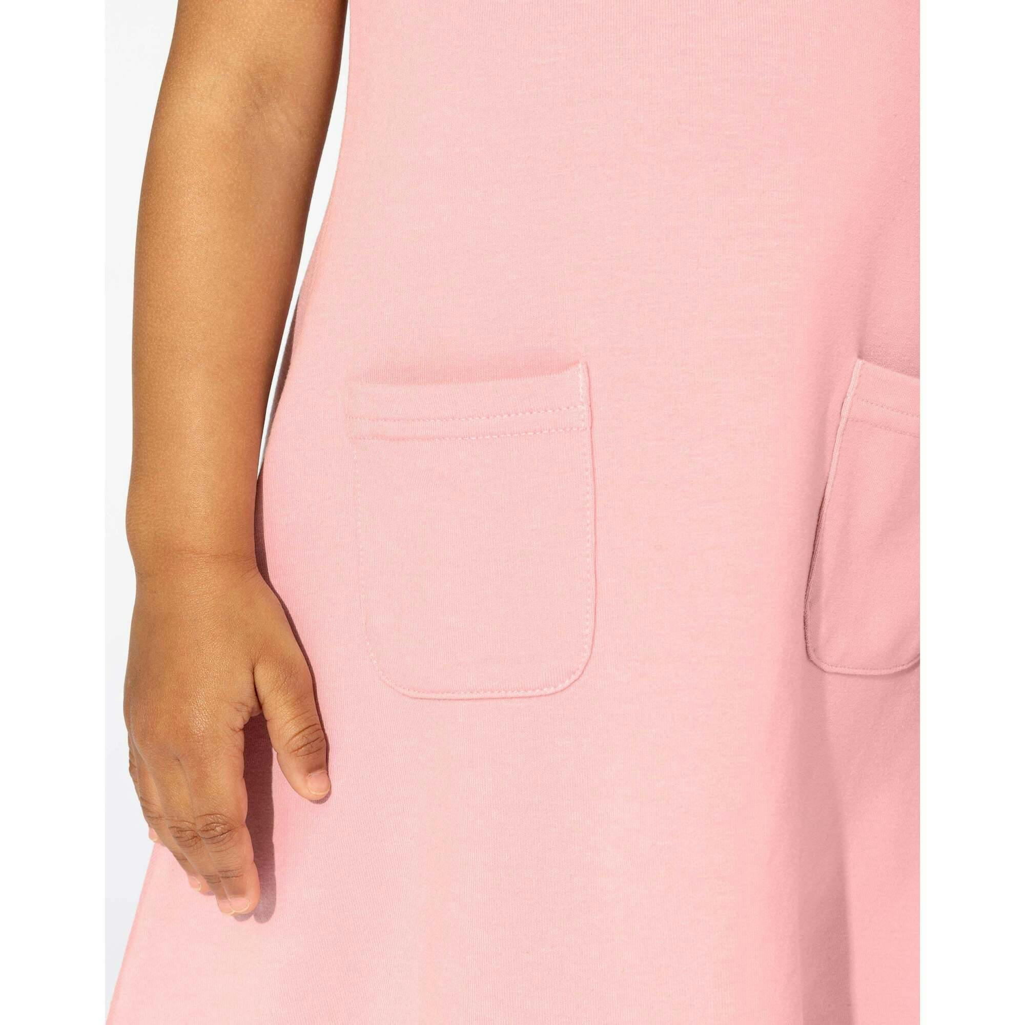 Dusty Rose Bamboo Terry Daywear Girls' Short Sleeve Dress