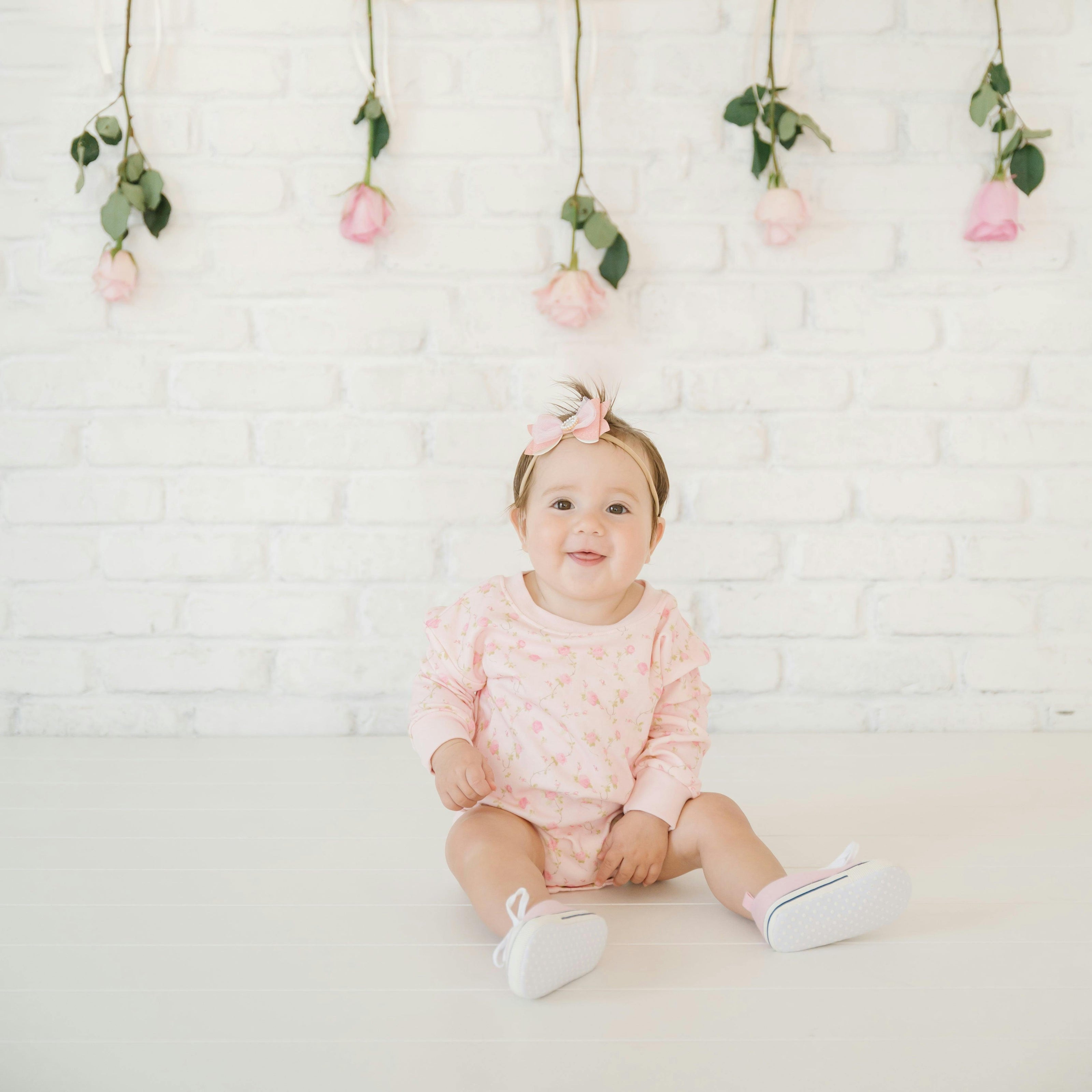 Heart Charm Glitter Bow Baby Headband