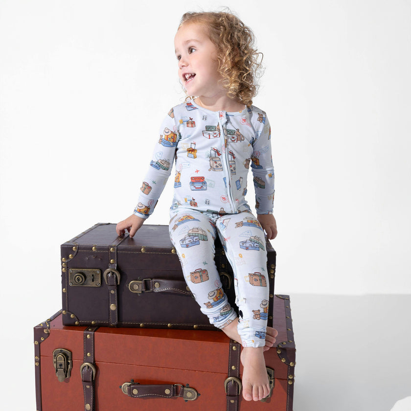 Vintage Suitcases Bamboo Convertible Footie