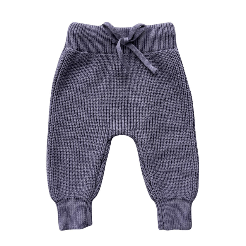 Girls Knit Pants in Plum