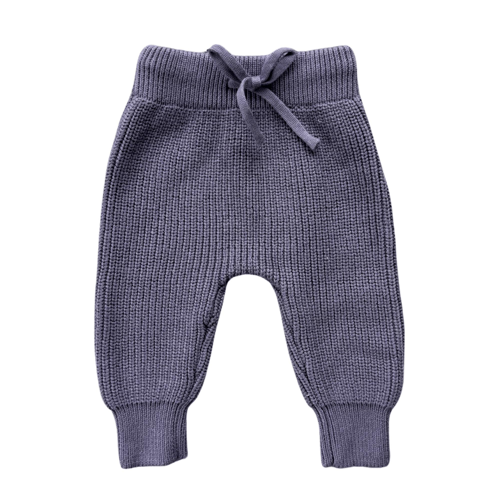 Girls Knit Pants in Plum