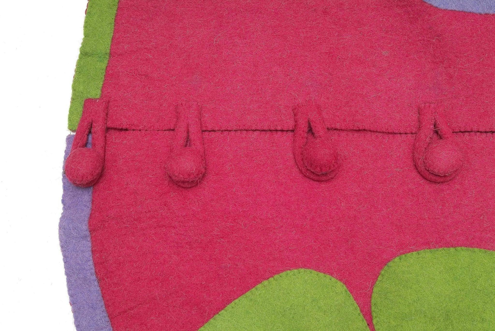 Handmade Retro Flowers Pink Christmas Tree Skirt Felt 60