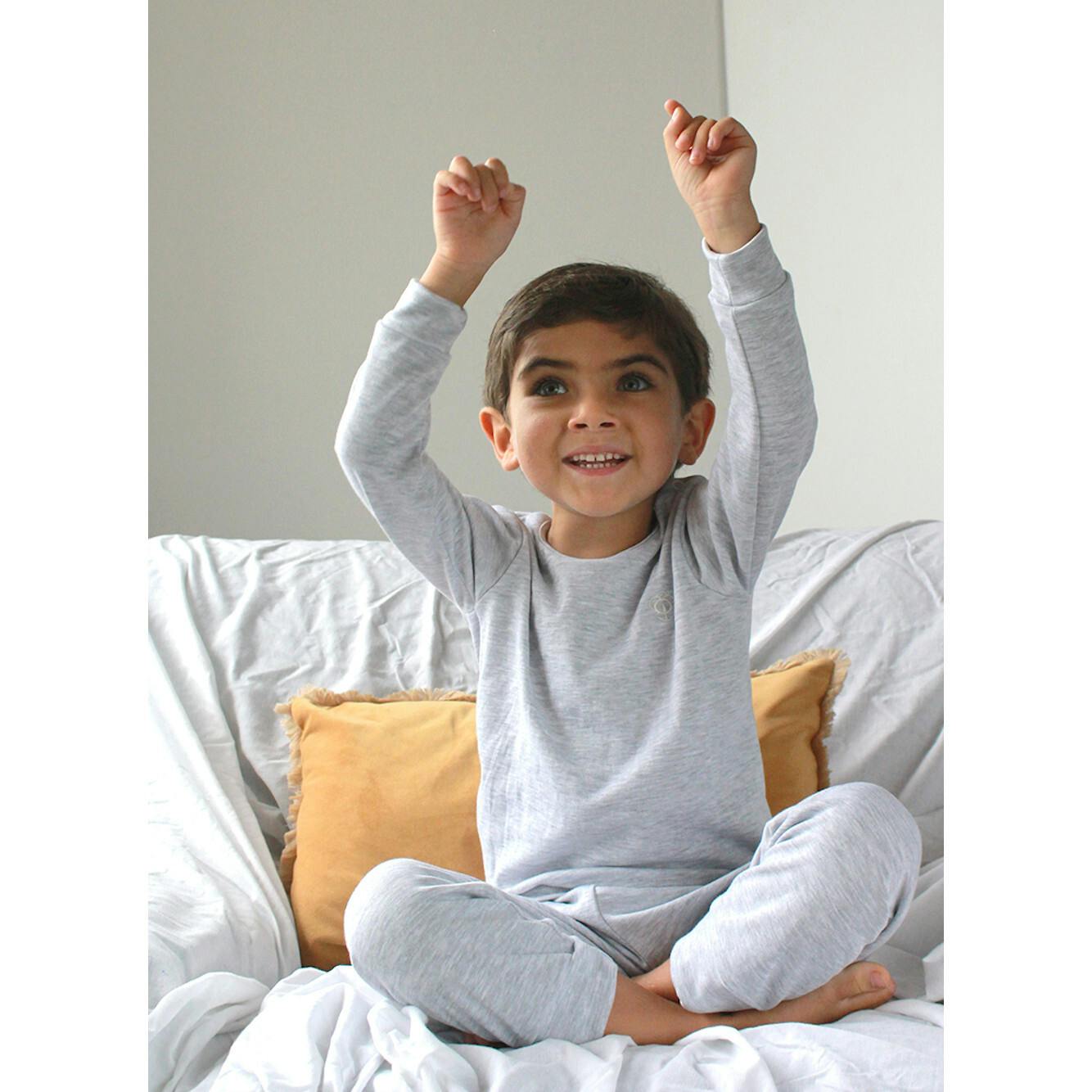 Boy Grey Pajama Set in Pima Cotton