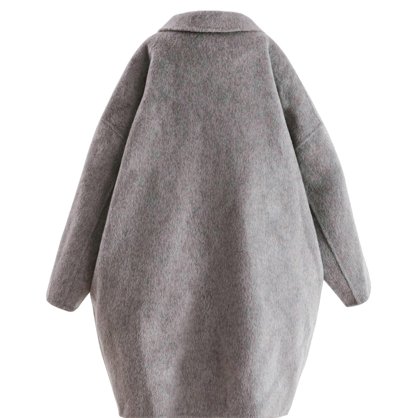 Gray Wool Coat with Peter Pan Collar