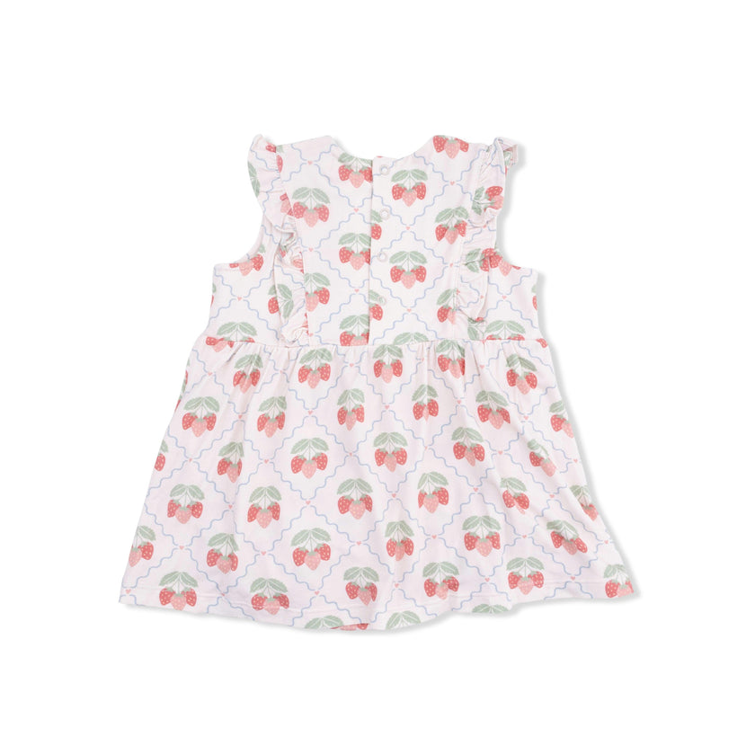 Sweet Strawberries - Ruffle Bodysuit Dress