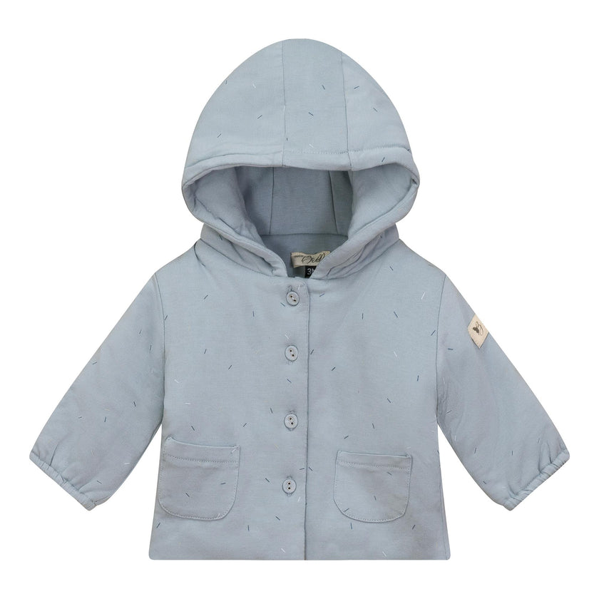 Sprinkle Print Puffy Jacket Blue Mist