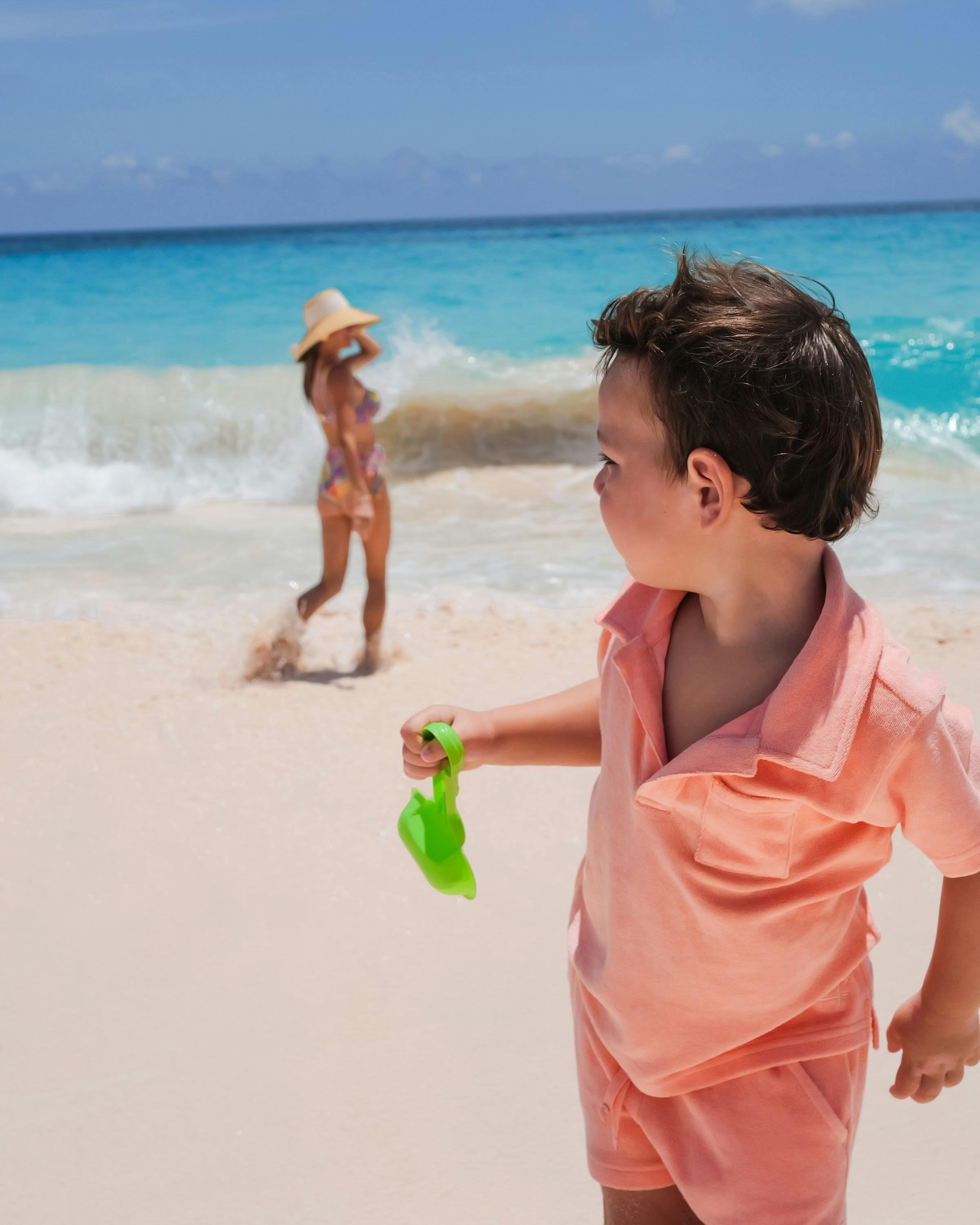 The Tropicana - Boys Coral Terry Shorts