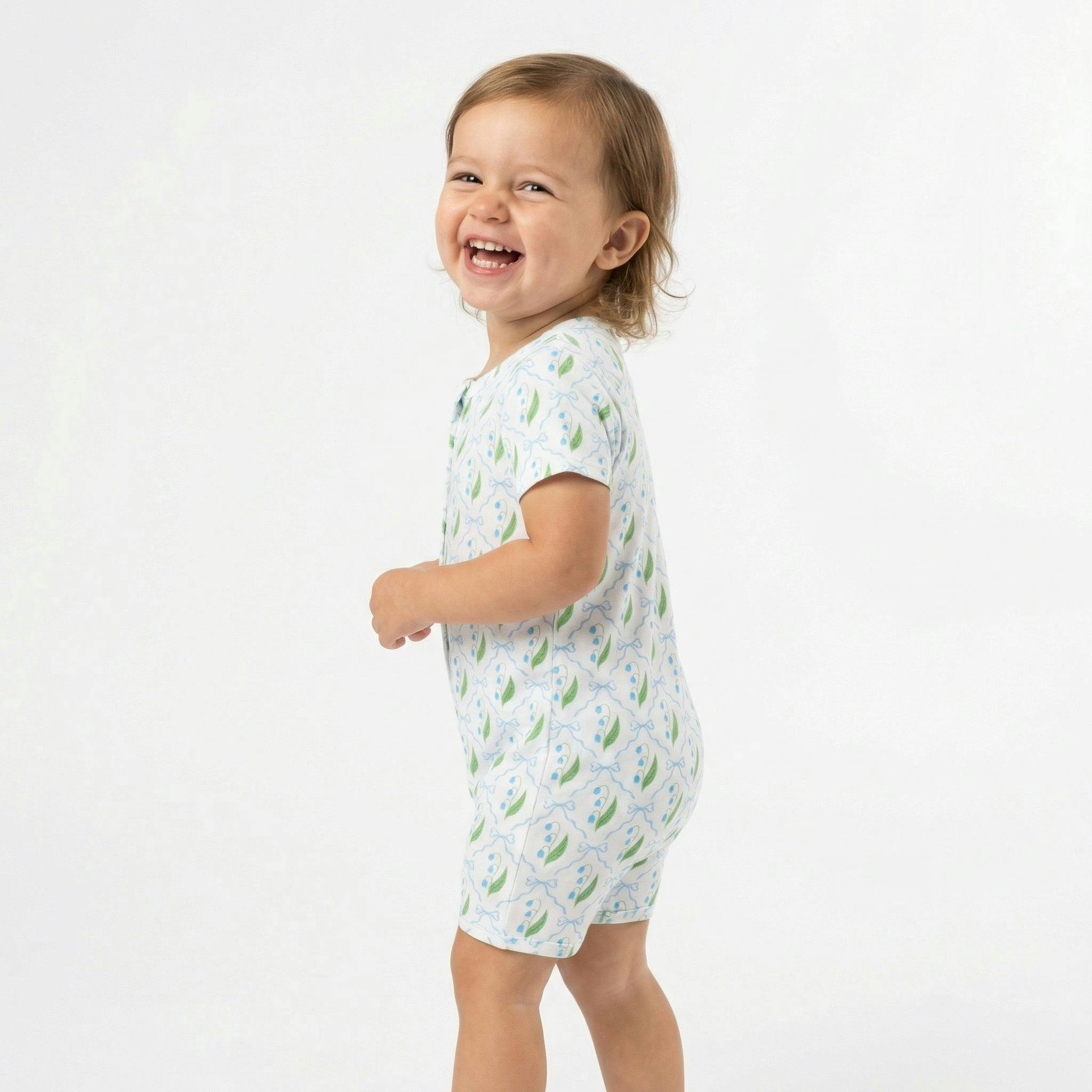 Bluebell Bows Short Sleeve & Shorts Bamboo Sleeper