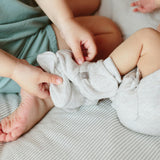 PREEMIE STAY ON BOOTS | STORM GRAY — Bamboo Organic Cotton Blend, NICU Approved Preemie Size